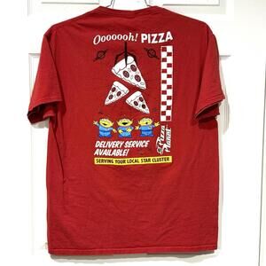 Disney Pixar Toy Story Pizza Planet T-Shirt Men’s Large Red - Rare Back Graphic